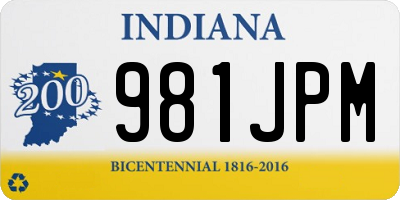 IN license plate 981JPM