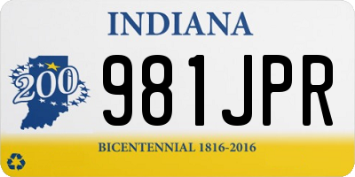 IN license plate 981JPR