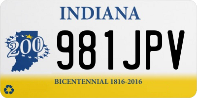 IN license plate 981JPV