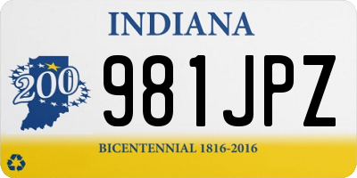 IN license plate 981JPZ