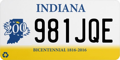 IN license plate 981JQE