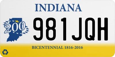 IN license plate 981JQH