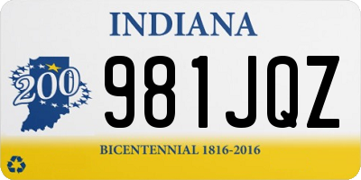 IN license plate 981JQZ
