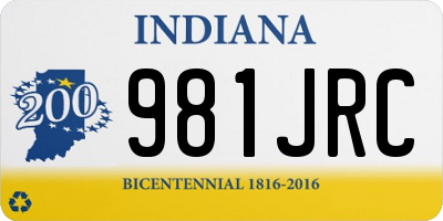 IN license plate 981JRC