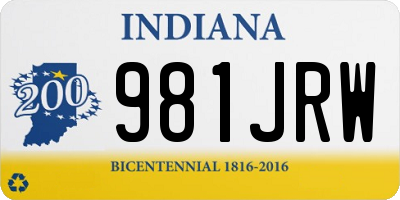 IN license plate 981JRW