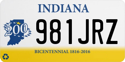 IN license plate 981JRZ
