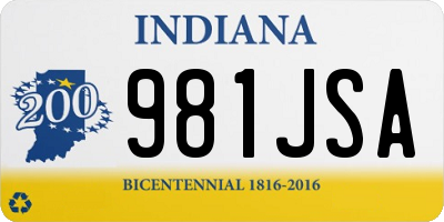 IN license plate 981JSA
