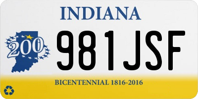IN license plate 981JSF