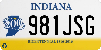 IN license plate 981JSG