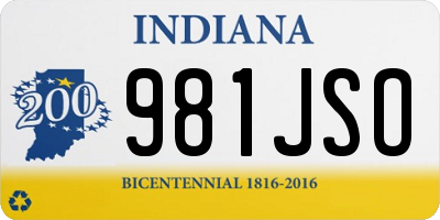 IN license plate 981JSO