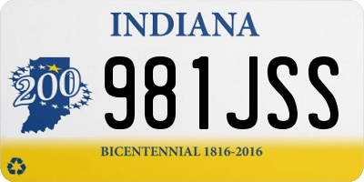 IN license plate 981JSS