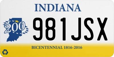 IN license plate 981JSX