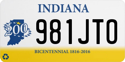IN license plate 981JTO