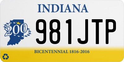 IN license plate 981JTP