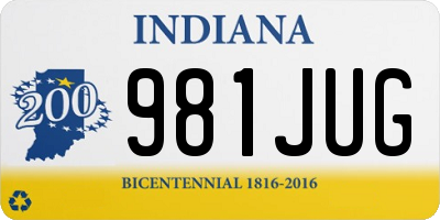 IN license plate 981JUG