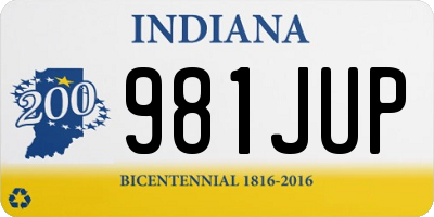IN license plate 981JUP