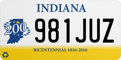 IN license plate 981JUZ