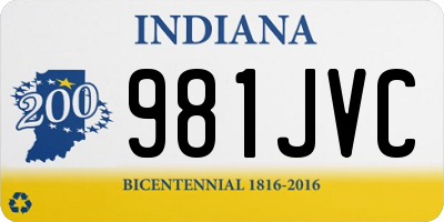 IN license plate 981JVC