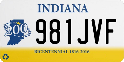 IN license plate 981JVF
