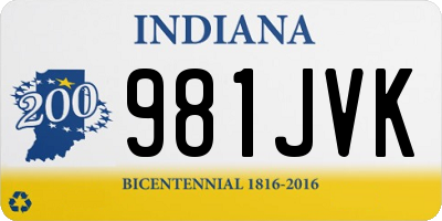 IN license plate 981JVK