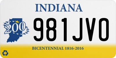 IN license plate 981JVO
