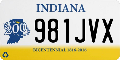 IN license plate 981JVX