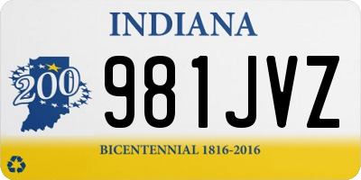 IN license plate 981JVZ
