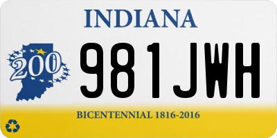 IN license plate 981JWH