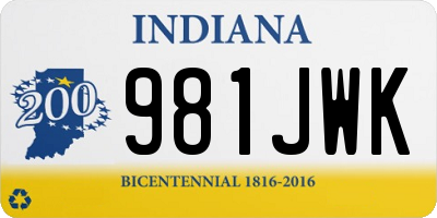 IN license plate 981JWK