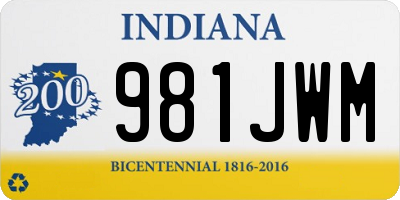 IN license plate 981JWM
