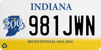 IN license plate 981JWN
