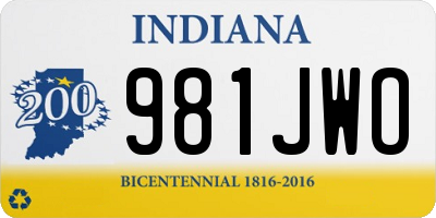 IN license plate 981JWO