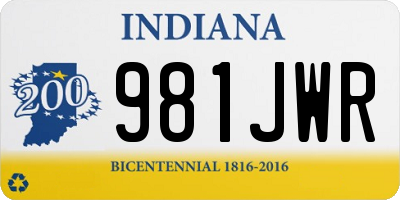 IN license plate 981JWR
