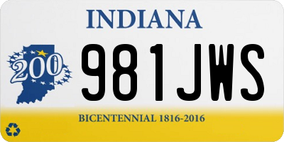 IN license plate 981JWS