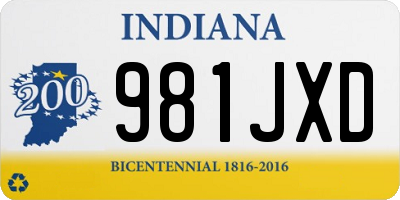 IN license plate 981JXD