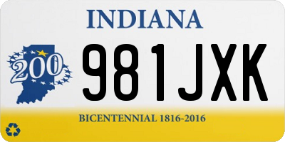 IN license plate 981JXK