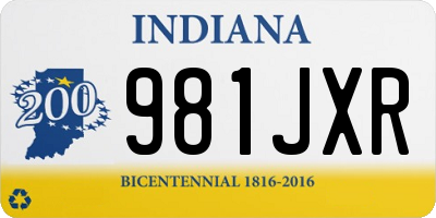 IN license plate 981JXR