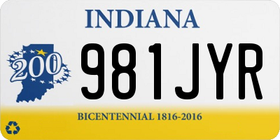 IN license plate 981JYR