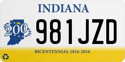 IN license plate 981JZD