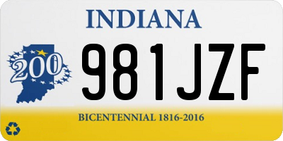 IN license plate 981JZF
