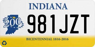 IN license plate 981JZT