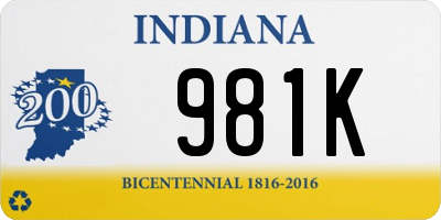 IN license plate 981K