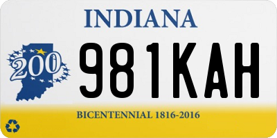 IN license plate 981KAH