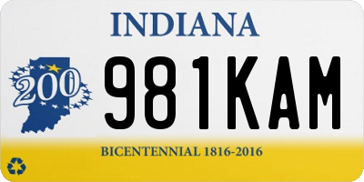 IN license plate 981KAM