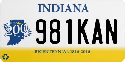 IN license plate 981KAN