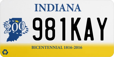 IN license plate 981KAY