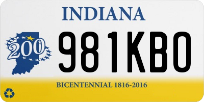 IN license plate 981KBO