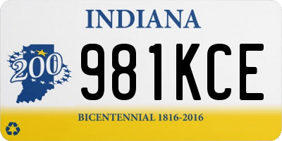 IN license plate 981KCE