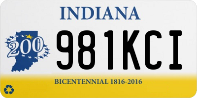 IN license plate 981KCI
