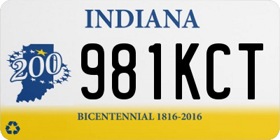 IN license plate 981KCT